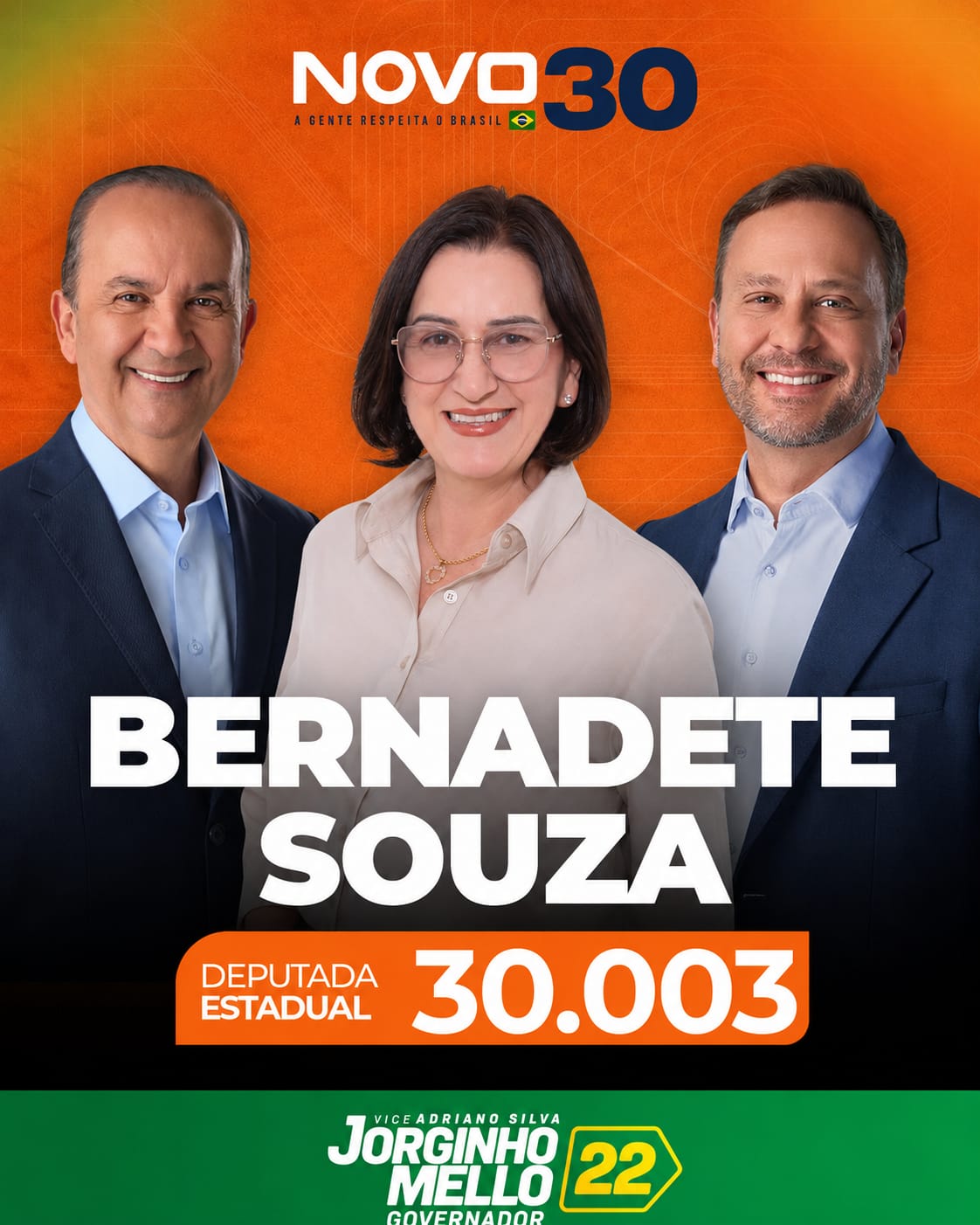 Bernadete Souza com a chapa do NOVO 30 em Santa Catarina